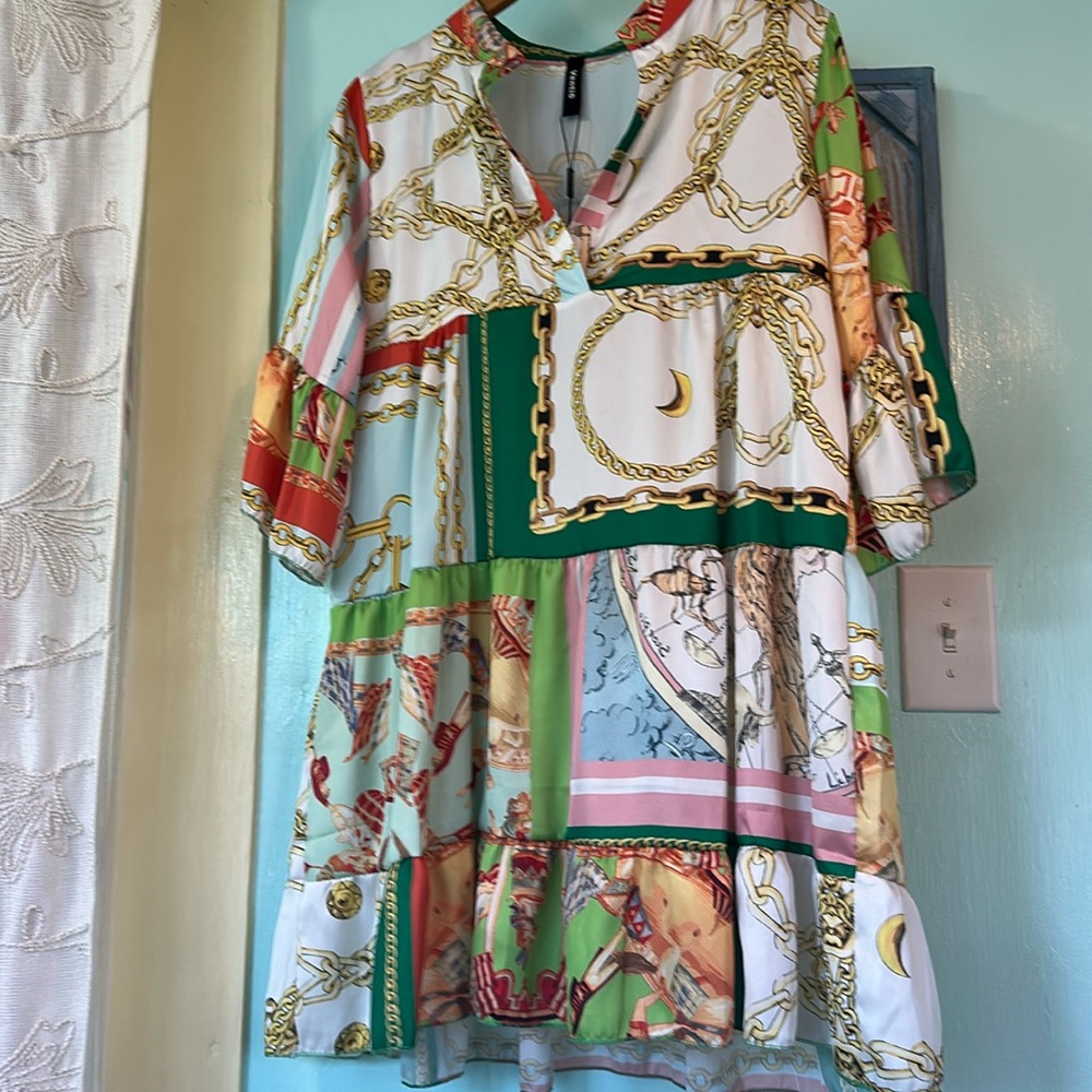 Chain Gold Dress Venti6 Size Small - Picture 3 of 3